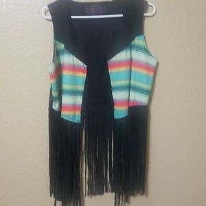 Crazy Train southwest vest with fringe